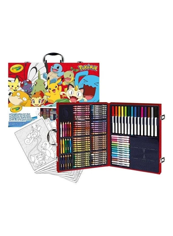 Crayola Pokémon Artist Briefcase, 115-Piece Creative Set, Ages 5+, Multicoloured