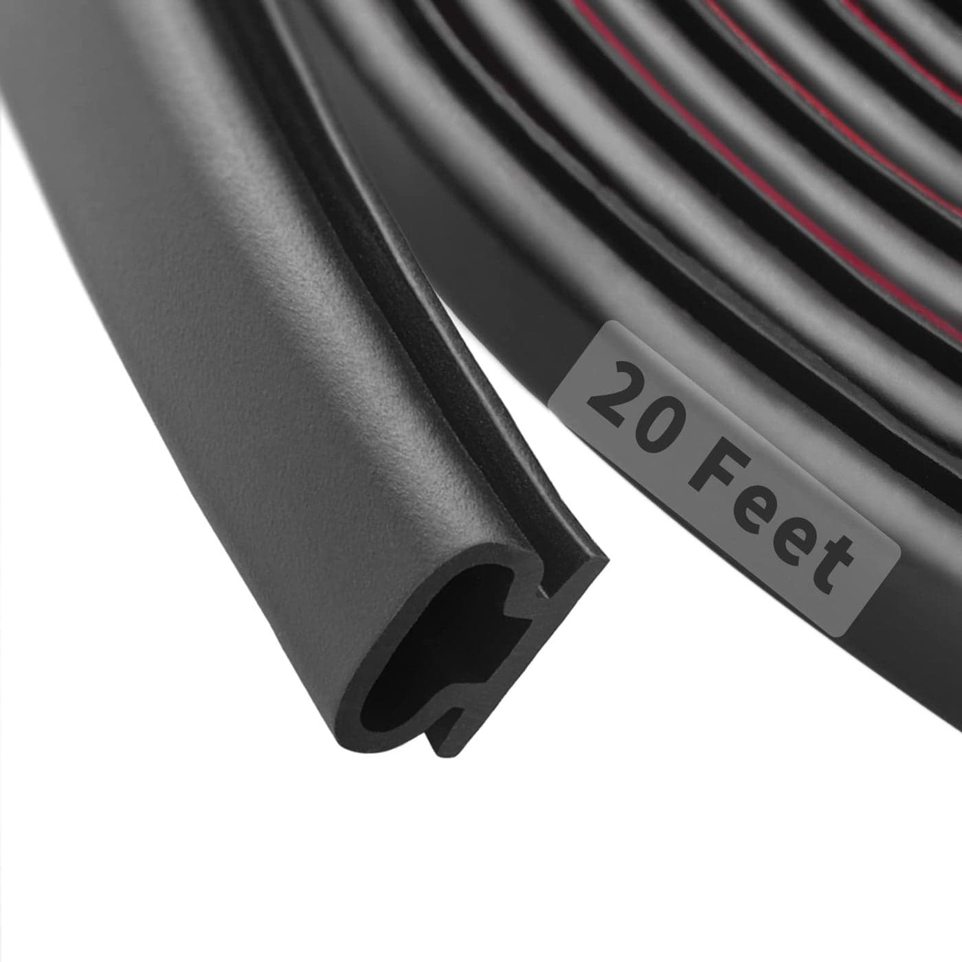 Fingwerk 20 Feet Rubber Weather Stripping Door Seal Strip SelfAdhesive Backing DShape Door Weatherstripping for Door Frame Insulation Large Gap Easy Cut to SizeBlack