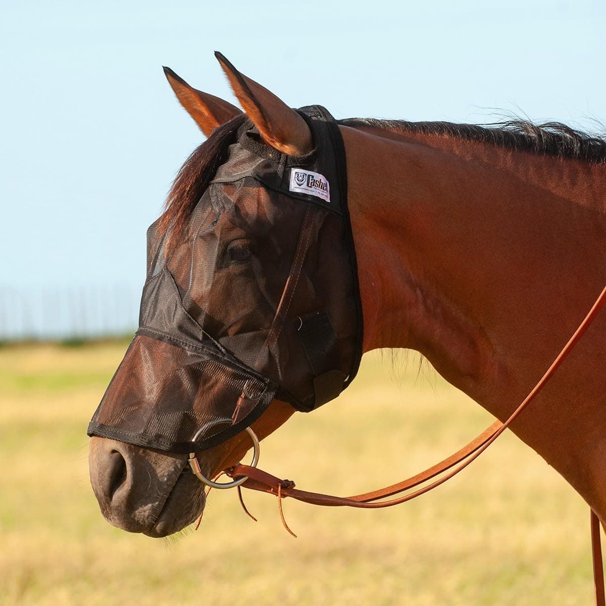 Cashel Quiet Ride Long Nose Horse Fly Mask QRHL Black
