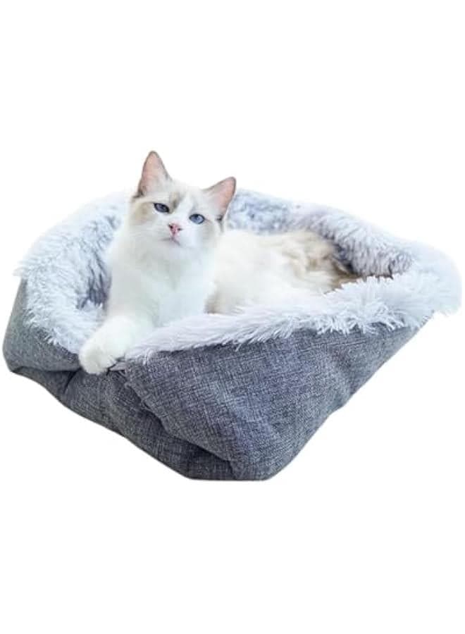 Plush Cat Beds,Small Dog Nest,2-in-1 Washable Warm Fluffy Pet Pad,Cozy for Indoor Cats or Small Dog beds,Soothing Pet Beds Calm Anti-nxiety Dog Bed