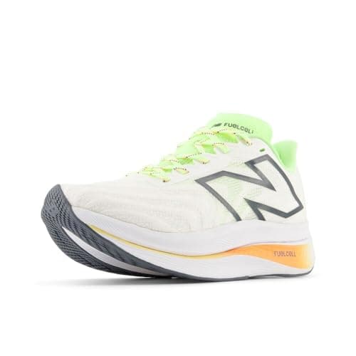 New Balance Women's FuelCell SuperComp Trainer V2 Running Shoe, White/Bleached Lime Glo/Hot Mango, 5 Wide