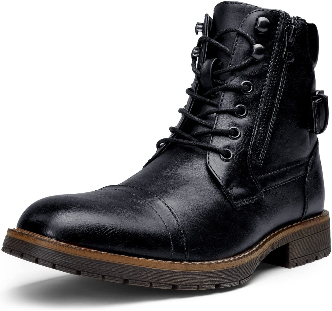 Vostey Men's Boots Black Boots for Men Casual Boots Motorcycle Combat Ankle Dress Boots Mens (BMY678A black 09.5)