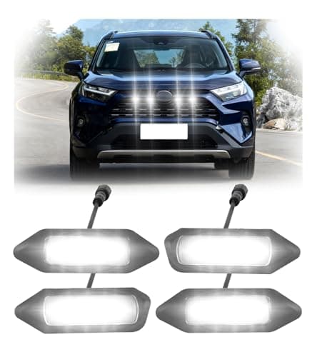 Direct-Snap Front Grill Lights for 2019-2025 Toyota RAV4 Accessories Raptor Light RAV 4 XL XLE Premium Limited Only (White)