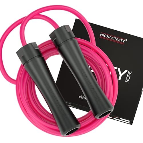Professional Heavy Skipping Rope for Man Women & Children Adjustable Weighted Skipping Rope for Exercise, Tangle Free, 10 Feet, Neon Pink