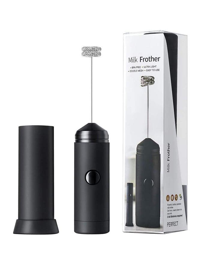 Electric Foam Milk Frother Black/Silver 22x6x6centimeter