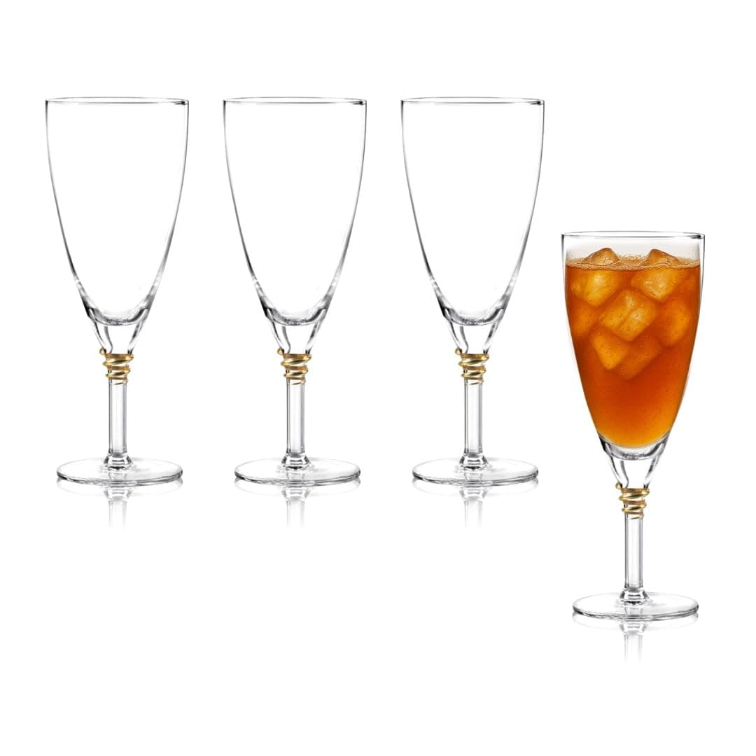 Qualia Glass Helix Iced Tea GoldClear 4 Piece