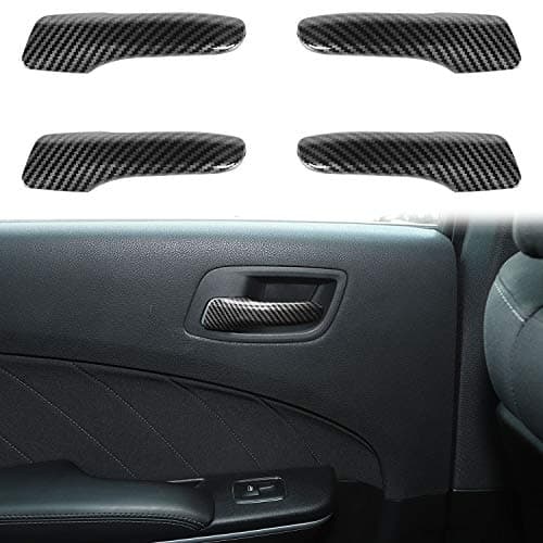 Voodonala for 2011-2025+ Dodge Charger Inner Door Handles Cover Trim ABS Carbon Fiber, for Charger Chrysler 300C Interior Accessories 4pcs