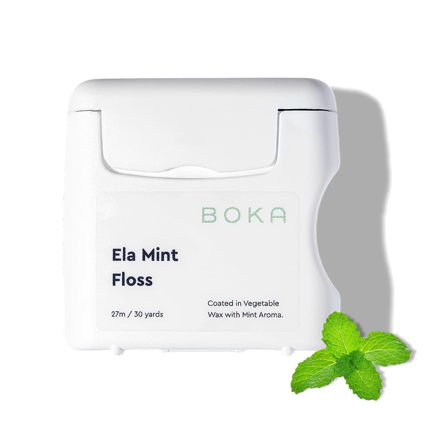 Boka Ela Mint Woven Dental Floss, Made from Plant-Based Vegetable Wax, Teflon-Free, 30 Yards of Waxed Floss (Pack of 1)