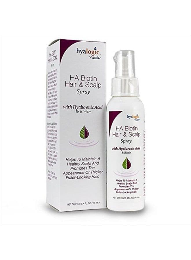 Biotin Hair Thickening Spray w/Hyaluronic Acid for Thin Hair and to Promote Thicker Fuller Looking Hair and Healthy Scalp |Clean Ingredients| Fragrance, Gluten, Cruelty Free | 4 fl oz(118ml)