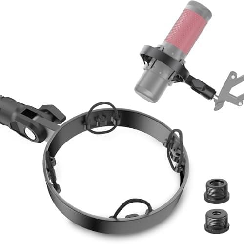 2026 Upgrade Microphone Shock Mount for HyperX QuadCast with 38 or 14 Screw Adapter Works with HyperX QuadCast Microphone Stand Boom Arm Durable Replacement Accessory for Mic