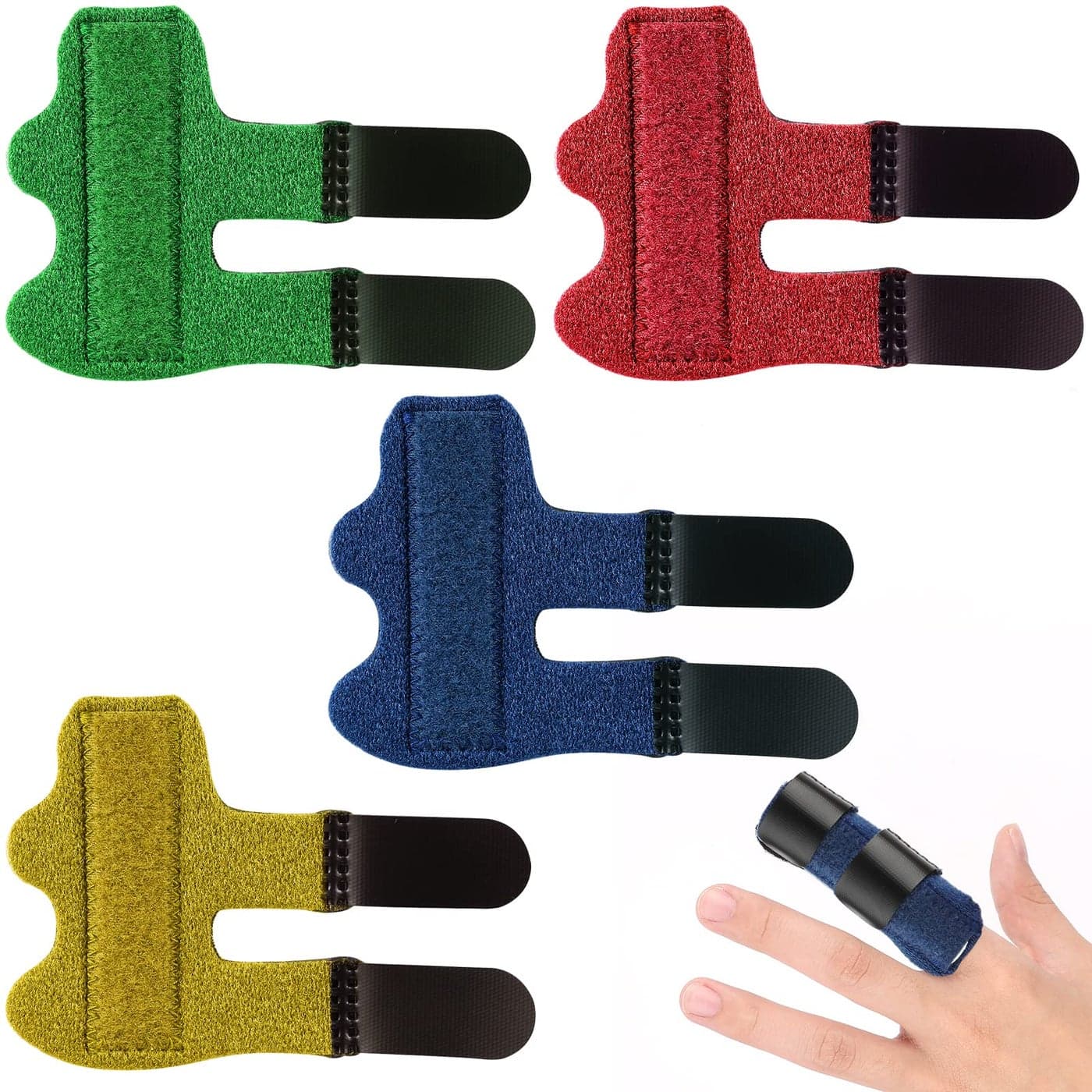 4PCS Finger Splint for Kids Broken Finger Support Brace Trigger Splints Straightener for Injured Protection Sport Injuries 4 Colors