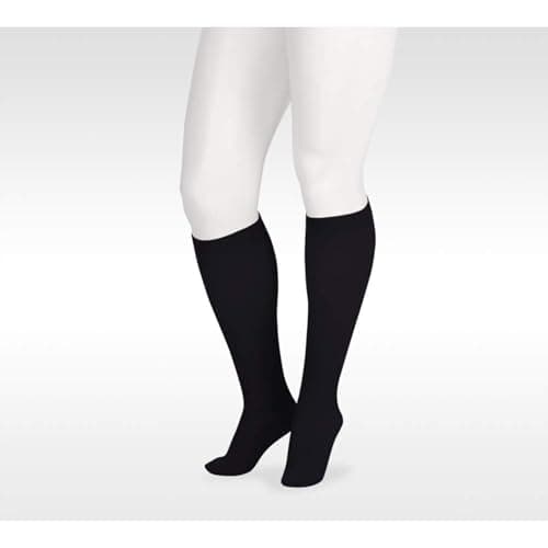 Juzo Soft 2001 20-30mmhg Knee-High Closed Toe Sock with Silicone Top Band ,Black,3 (III) Regular