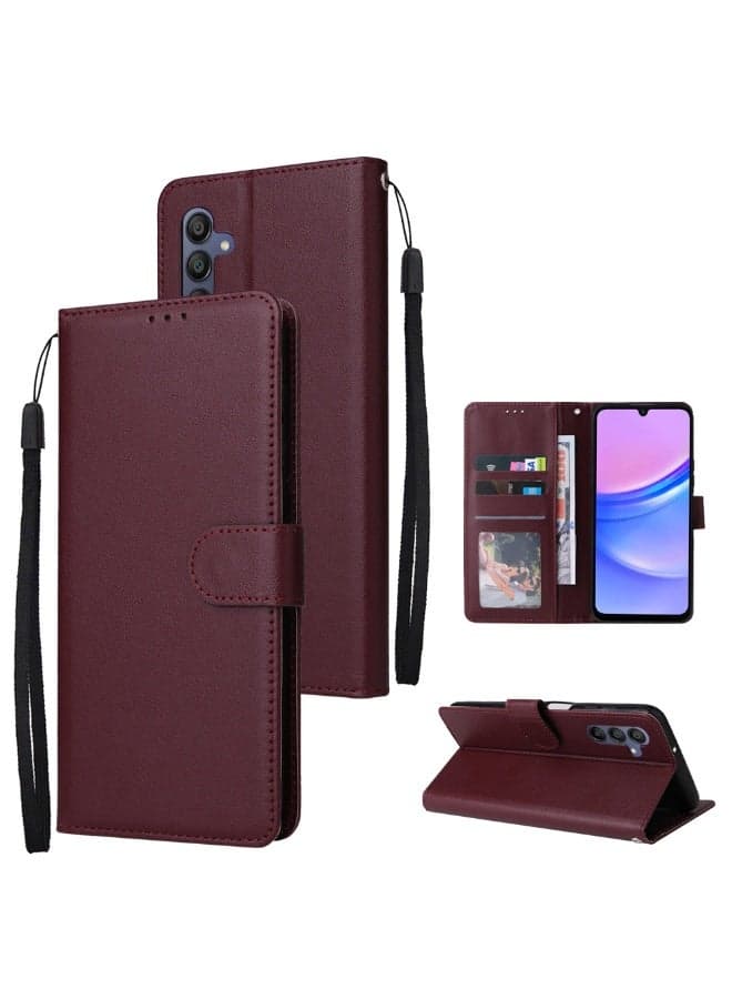 for Samsung Galaxy A36 Wallet Case,3 Card Slots and 1 Cash Slot with Stand, Classics Leather Magnetic Flip Wrist Strap Protective Cover for Samsung A36 5G