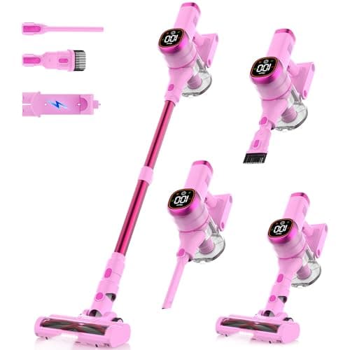 Tikom V500 Cordless Vacuum Cleaner for Home, 40000Pa/450W Stick Vacuum with LED Touch Screen, Charging Wall Dock, Anti-Tangle, Lightweight Handheld Vacuum for Pet Hair, Hard Floor, Carpet