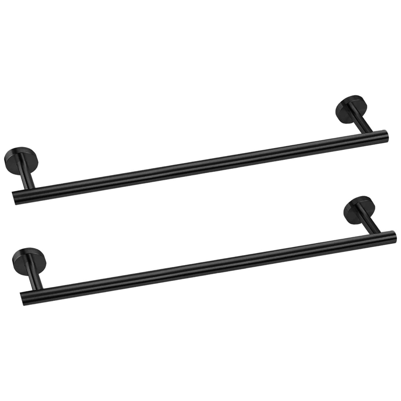 Cilee 2 Pieces Matte Black Bathroom Towel Bar 24 Inch Double Towel RacksBathroom Towel Holder Towel Hanger for Bathroom Stainless Steel Wall Mount