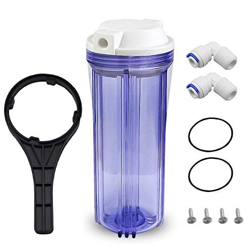 Geekpure 10 Inch Reverse Osmosis Water Filter Housing for RO Filtration System -1/4" Port-2.5" x 10"-Clear