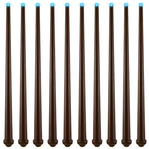 MIAHART 10 Pcs Magic Light up Wands Illuminating Wizard Wands Sound Toy Witch Wands for Halloween Cosplay Masquerade Party Costume Accessory