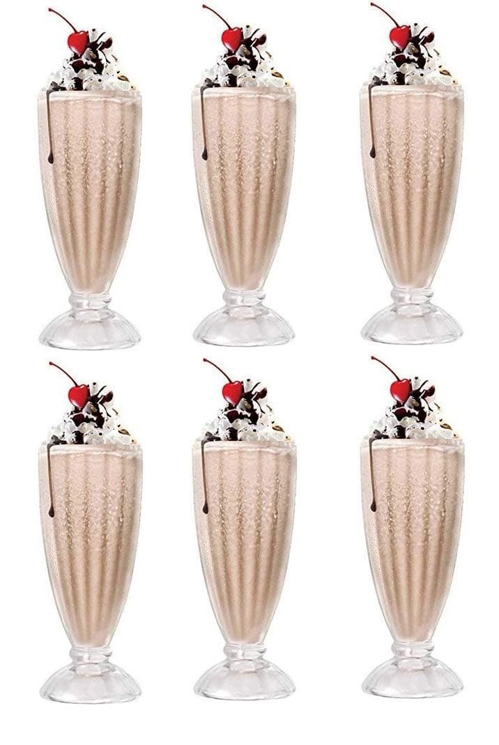 DOMINGO Hub Falooda Glass Mugs Ice Cream GlassJuice GlassWater GlassWine GlassBeer GlassSet of 6 350 ML