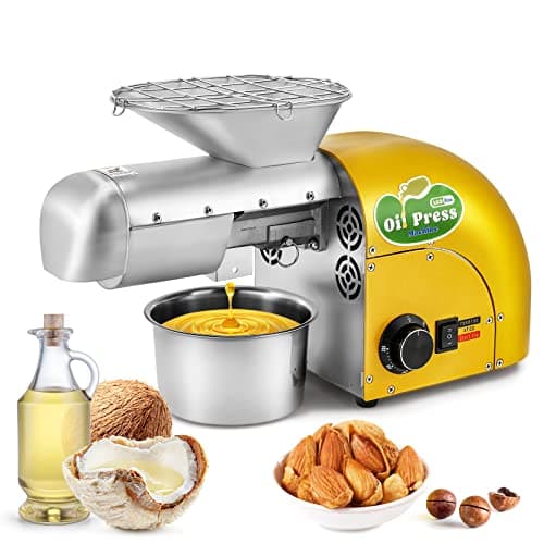 Luzrise 1800W Oil Press Machine Nut Seeds Oil Extractor Cold& Hot Press Machine (Temperature Control 122℉-572℉, Extended Rod, 13-19LBS/H, Lower Noise, For Coconut, Cocoa Beans, Avocado, Amaranth Seed)