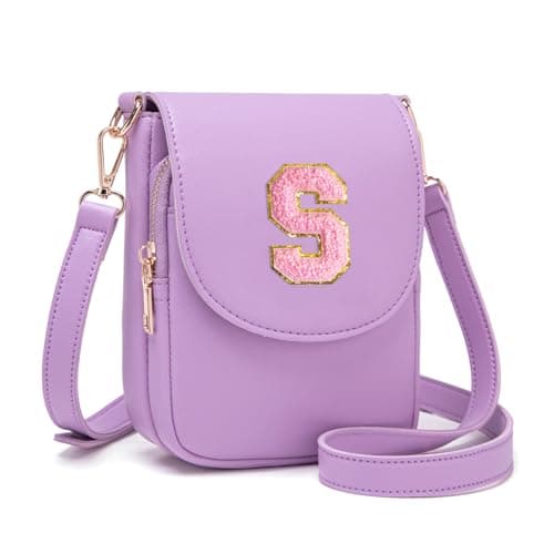 Viverte Party Favors Bags for Kids 8-12 4-8 Party Gift for Teen Girls Prize for Girls Kids Party Accessories Initial Crossbody Bag (Lavender S)
