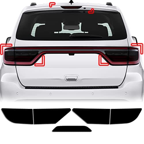 Fit for Dodge Durango 2014-2020 Full Taillight Third Brake Light Precut Vinyl Overlay Tint Kit Film with Gloss Dark Smoke Wrap Cover Vinyl Decals Exterior Accessories (2014-2020 Full Taillight)