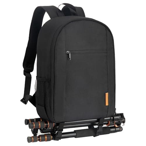 TARION Camera Bag DSLR Camera Backpack with Waterproof Raincover Laptop Compartment Photography Backpack Case Photo Bag for Women Men Photographers DSLR SLR Mirrorless Camera Lens Tripod Black TB-M
