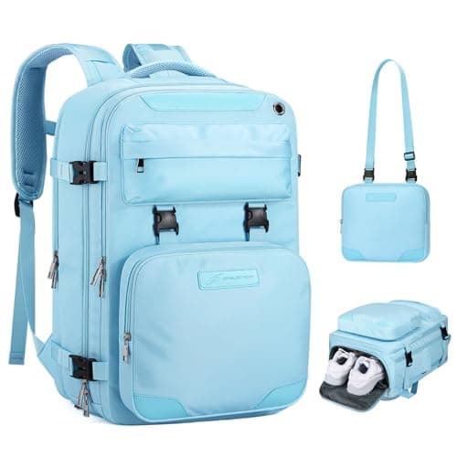 Maelstrom Travel Backpack for Women Men25L Laptop Backpack Fits 156Inch LaptopWaterproof Carry On Backpack for Airplanes with Detachable Crossbody Bag Shoe Compartment Blue Medium