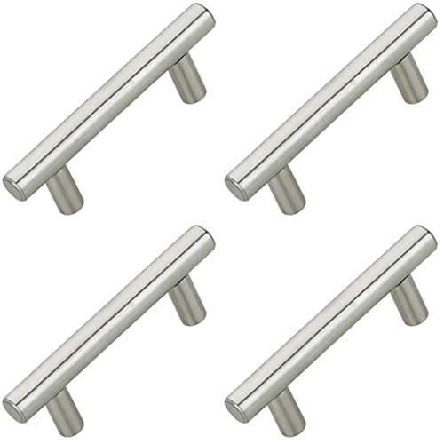 FAST FH85 SS Silver 12mm Stainless Steel Cabinet Pull Handle for Furniture Drawers 4Pcs Total Length 4inch (Hole to Hole:64mm)