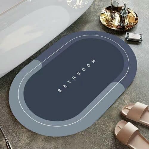 Rylan Bathroom Mat, Door mat, Rubber Non-Slip Quick Dry Rugs Fit Under Door Super Absorbent Thin Washable Oval Floor Bath Mat for Bathroom, Bathtub, Shower (4, Round).