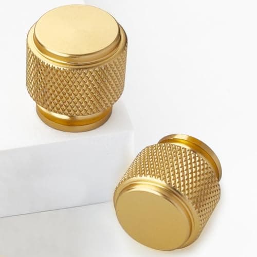 Ntresbonne 6 Pack 1 Inch Cabinet Knobs Gold Cupboard Aluminum Knobs Drawer Knobs Cabinet Knob