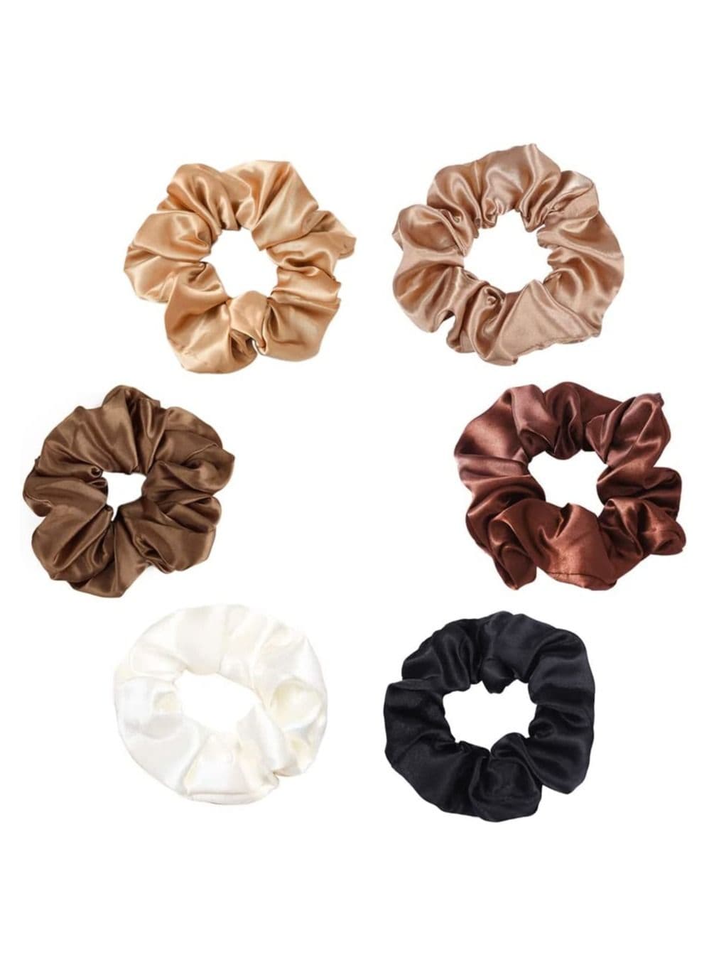 Hair Scrunchies, Silk Satin Hair Ties Ropes Soft Elastic Hair Band Ponytail Holder Large Jumbo Hair Scrunchy Cute Hair Accessories for Women Girl -6 Pack