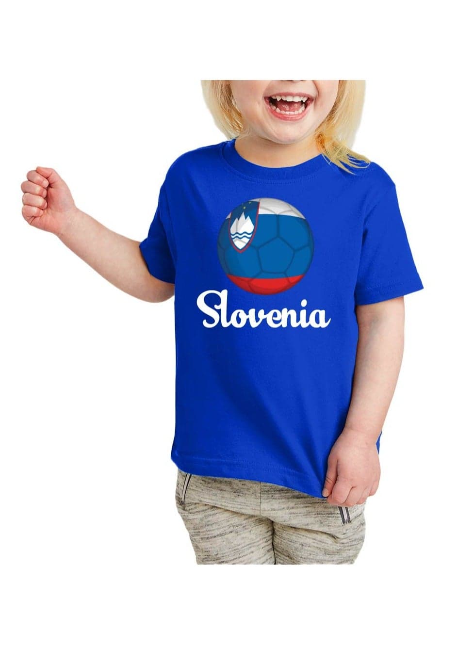 Slovenia Unisex Kids T-Shirt - Short Sleeve Round Neck Cotton Tshirt for Boys and Girls - Soft and Comfortable - Gift for Young Football Fans
