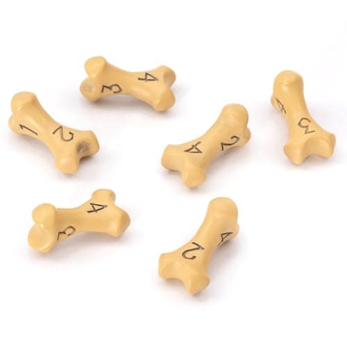 D4 Dice Set Set of Six 4 Sided Dice Skull Bone Themed RPG Dice Cool Unique Gift and Compatible with Dungeons Dragons DND DD Pathfinder D and D Ancient Bone Yellow
