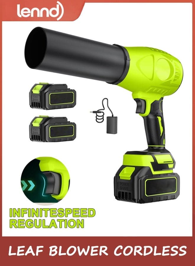 Leaf Blower Cordless with Battery and Charger, 980,000 RPM, Extended Nozzle, Lightweight Handheld Design,Blower for Lawn Care,Birthday Gifts for Men Dad Husband(Moss Green)