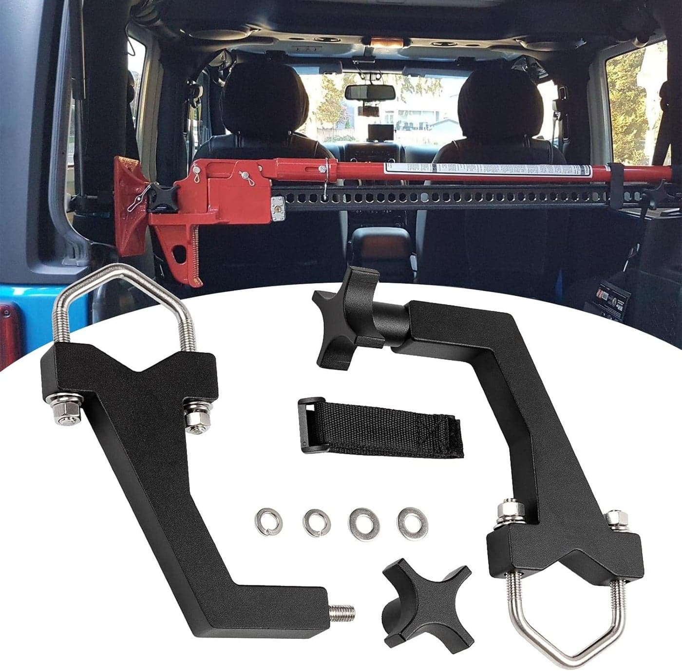 Roll Cage High Lift Jack Mount Brackets for 2007-2017 Jeep Wrangler JK