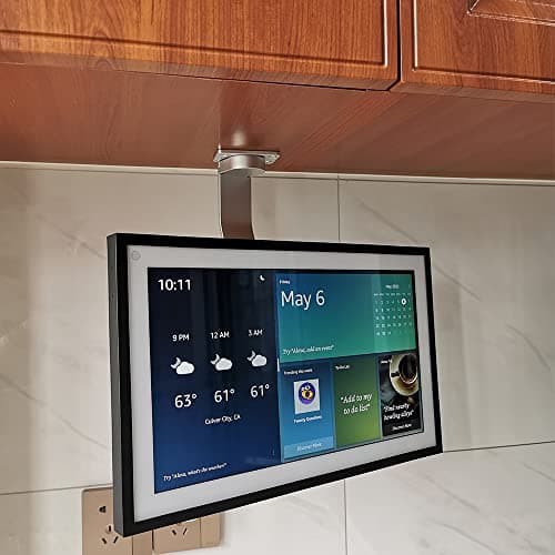 ATOPHK Under-Cabinet Mount, for Ech_ooo Show 15,Keeps Echo Off The Counter and Turns Side to Side,Ceiling or Under-Cabinet Mount Silver 026-02