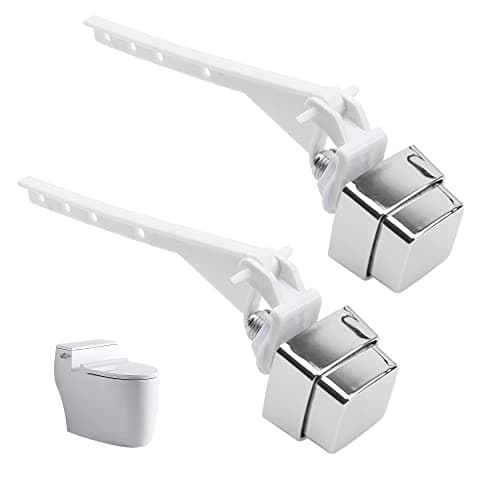 Rrina 2Pcs Push Button Toilet Flush Lever Handle, Universal Side Mount Toilet Trip Lever Tank Flush Lever