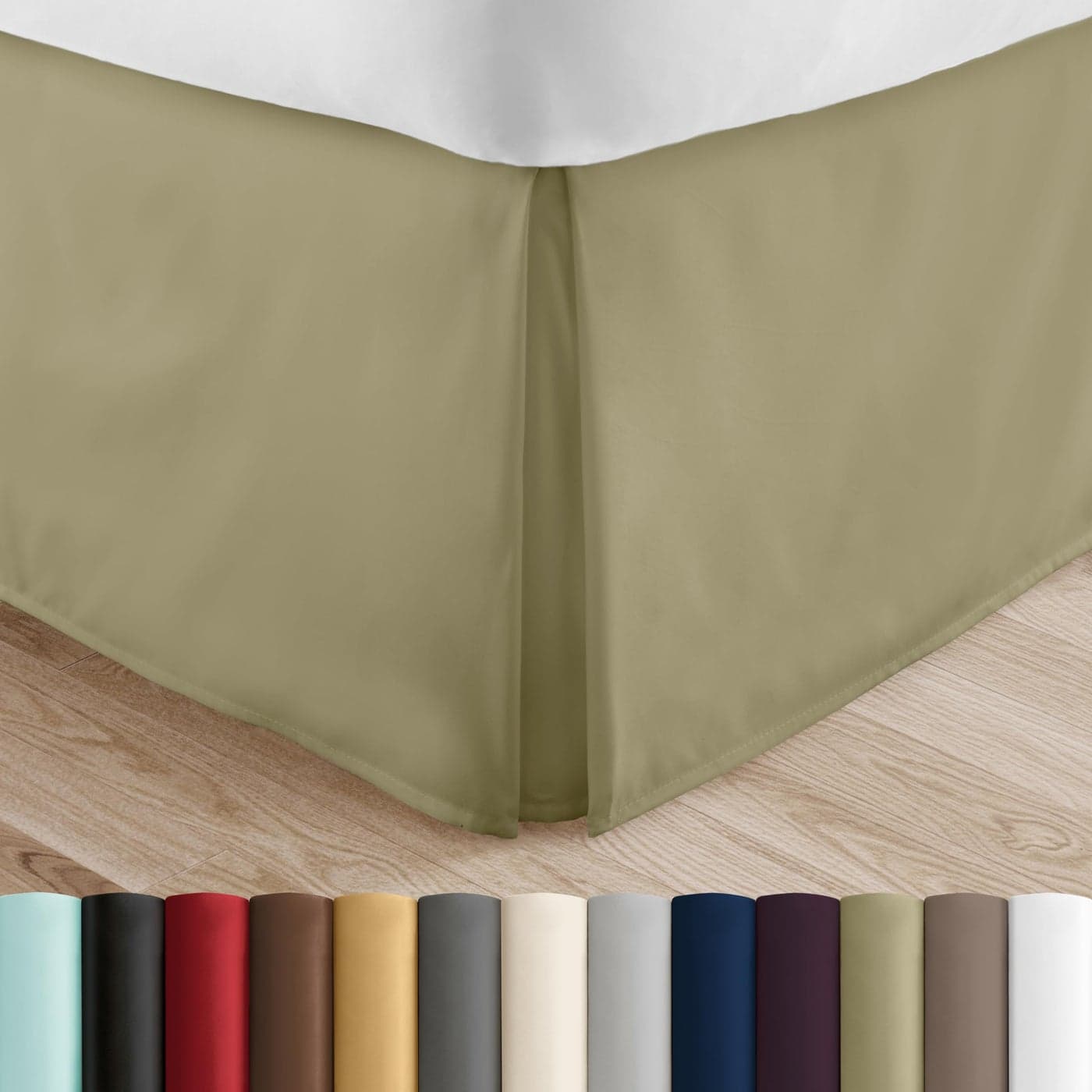 Linen Market Bed Skirt Ultra Soft Microfiber Easy Fit with 14 Inch Tailored Drop Hotel Quality Shrinkage Fade Resistant Bed Cover Full Size Bed Skirts Bedroom Dcor Full Sage