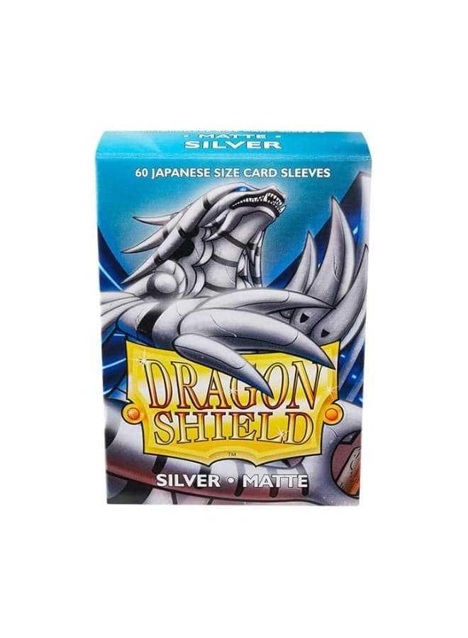 Dragon Shield Japanese Size Sleeves – Matte Silver 60CT - Card Sleeves Smooth & Tough - Compatible with Pokemon, Yugioh, & More– TCG, OCG