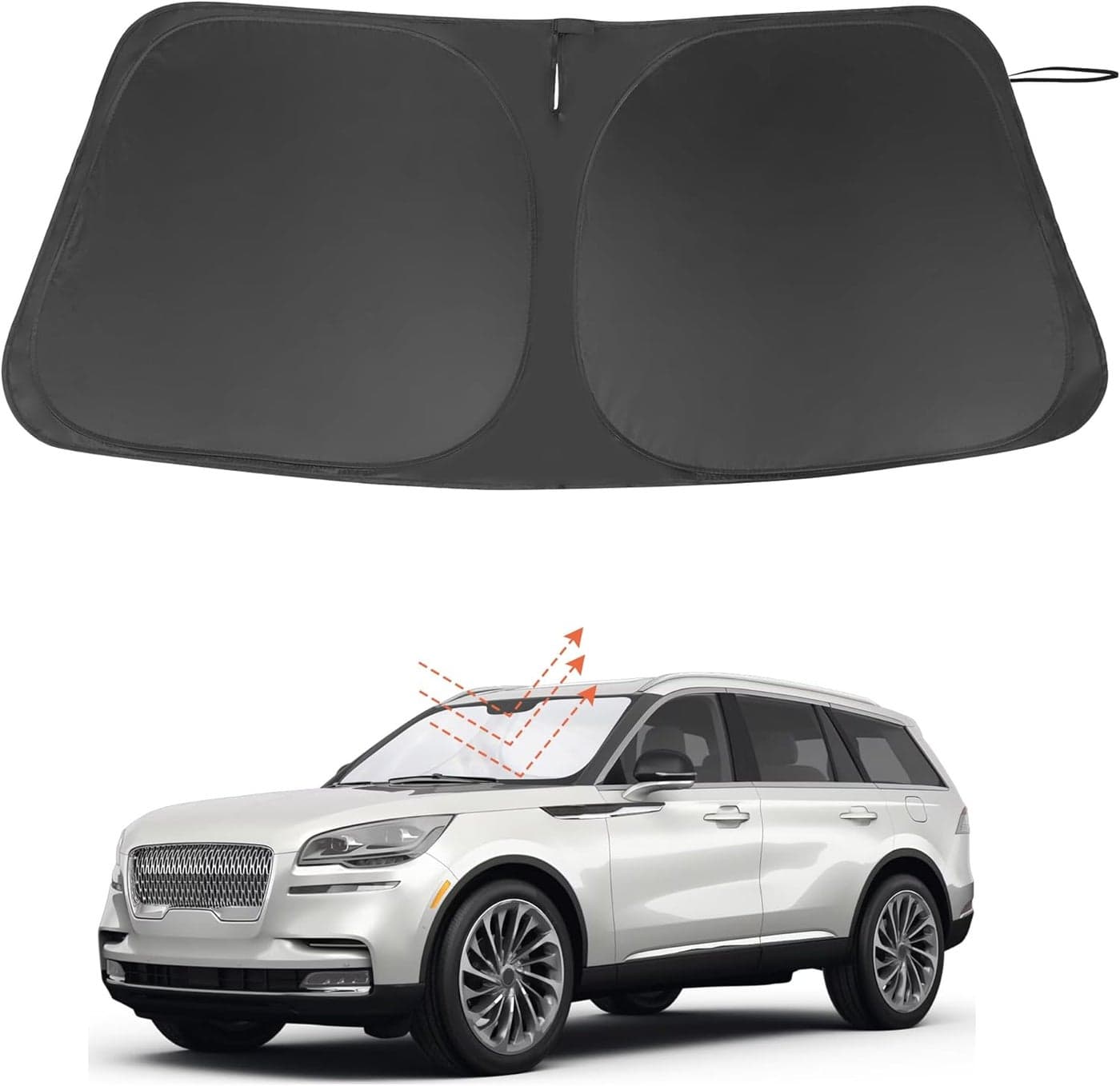 LHFLIVE Windshield Sun Shade Custom Fit for 2020-2025 Lincoln Aviator - Foldable Sun Blocker