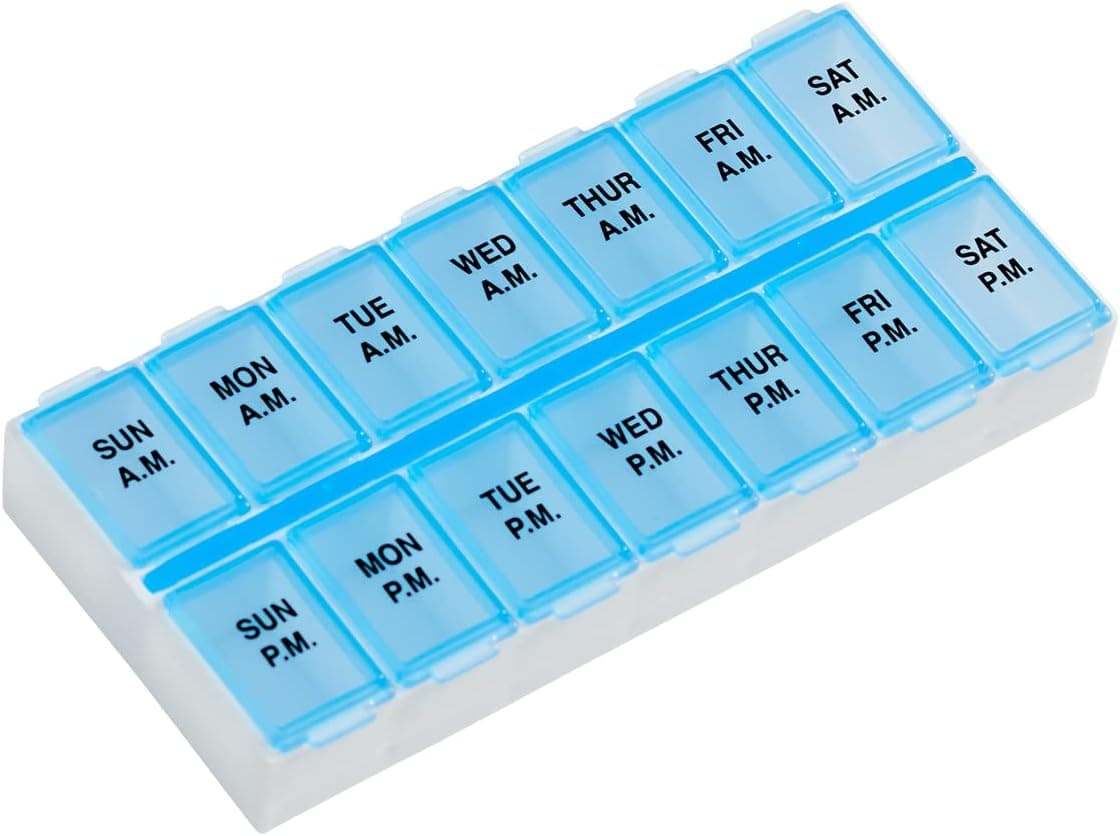 Weekly Pill Organizer for Adults - Blue