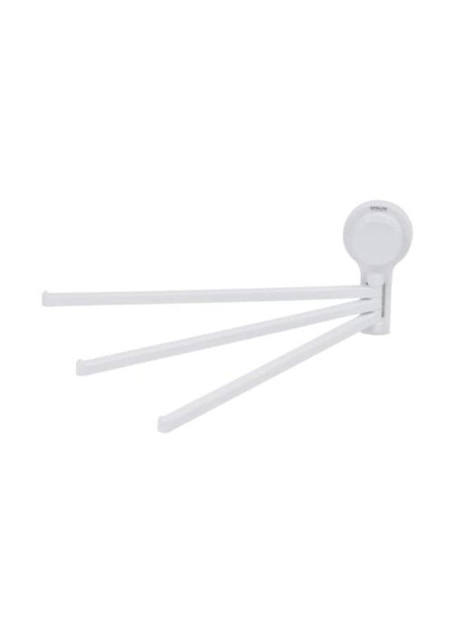 Epsilon Towel Rack with 3 Rotating Bars EPSBA1550, Strong Suction Wall Mounted Towel Holder, No-Drill Installation, 2kg Load Capacity, 180° Swing Arms for Bathroom, Kitchen & Bedroom, White