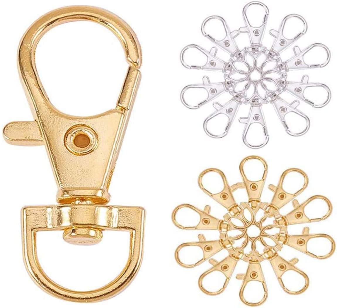 DIY Crafts Pack of 10 Pcs, Gold, Metal Lobster Claw Clasps Swivel Lanyards Trigger Snap Hooks Strap 35x13mm for Keychain, Key Rings, DIY Bag (Pack of 10 Pcs, Gold)