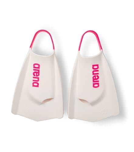Arena Unisex Adult Powerfin Pro II Swim Training Fins Men and Women Silicone Short Blade Flippers LeftRight Customized WhiteShocking Pink Size 125135