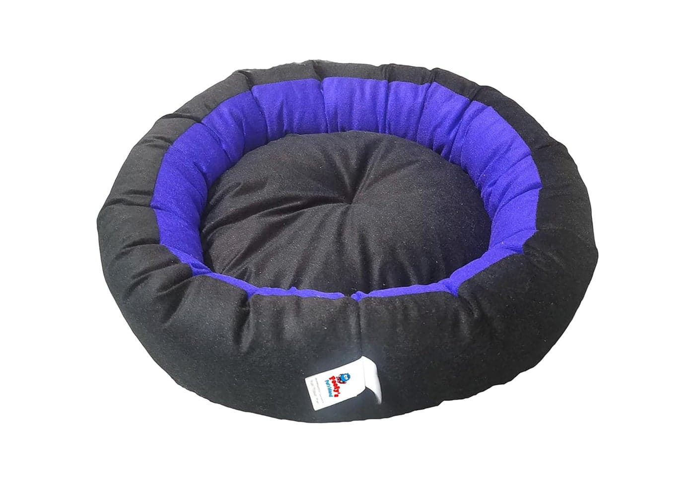Furry Land Small Size Dog Bed for Small Size Dogs, Puppies, Kitten and cat Bed Velvet Fabric Dual Color Blue-Black Anti Skid Bottom Washable Export Quality Pet Bed