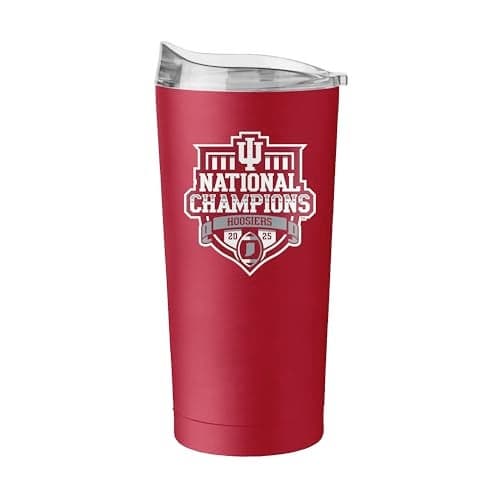 Logo Brands Indiana Hoosiers College Football Playoff National Champions 20 oz Stainless Steel Tumbler - Official CFP Champions Logo, Team Color & Great Gift For Fans