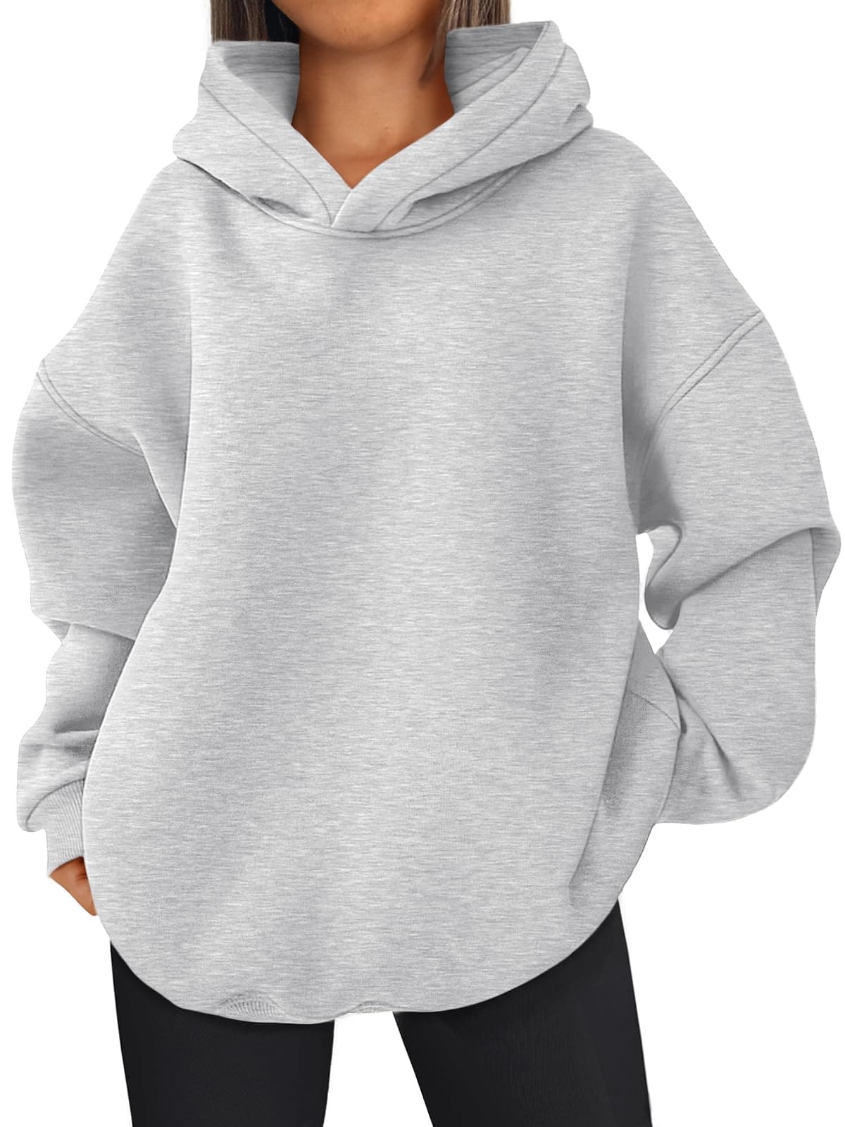 EFAN Womens Oversized Hoodies Fleece Hooded Sweatshirts Y2K Teen Girls Fall Fashion Outfits 2025 Cute Clothes with Pockets Grey L