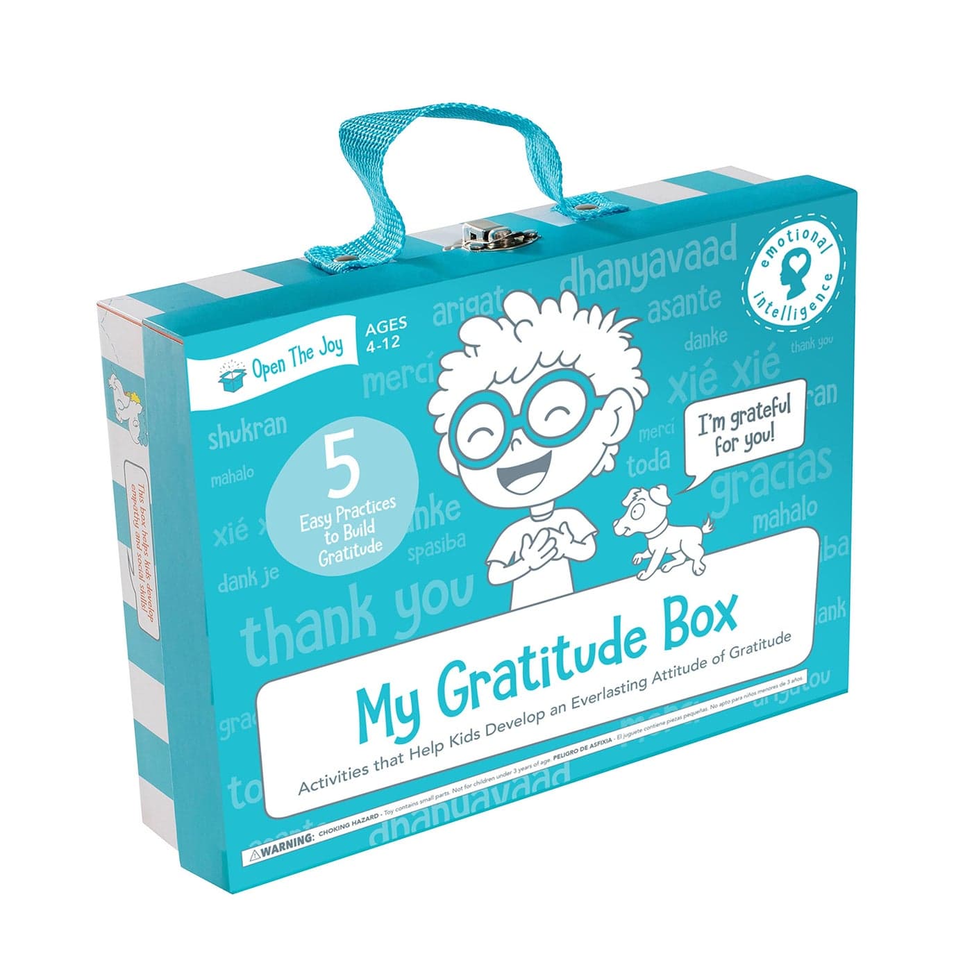 Open The Joy Gratitude Box for Kids DIY Wooden Craft Clay Bowl Kit Origami Activities Gratitude Journal and Reflection Cards Educational Emotional Learning Toys for Ages 4