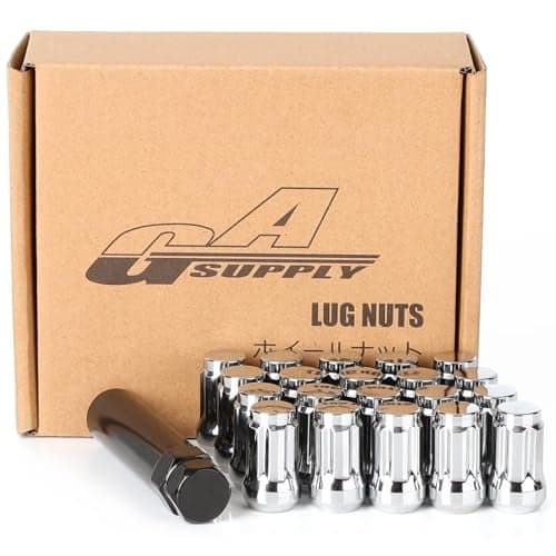 GAsupply 12x1.5 Lug Nuts Spline, Closed End Chrome Acorn Tuner Lug Nuts 1.38" Tall 3/4" Hex Conical Seat 60 Degree for Aftermarket Wheels, Pack of 20+1 Spline Tuner Socket Key