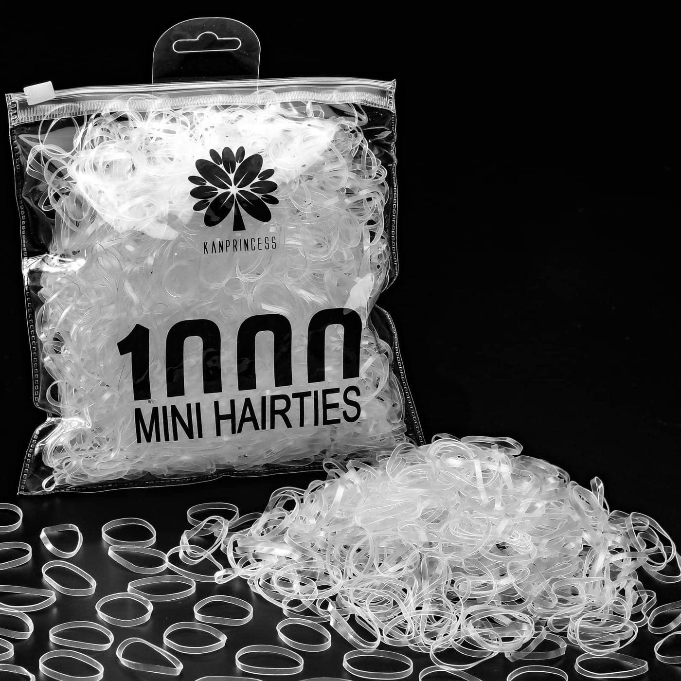KANPRINCESS 1000PCS Hair Rubber Bandsclear